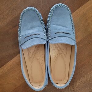 JustFab smoky blue Driving Moccasins size 8.5 women's